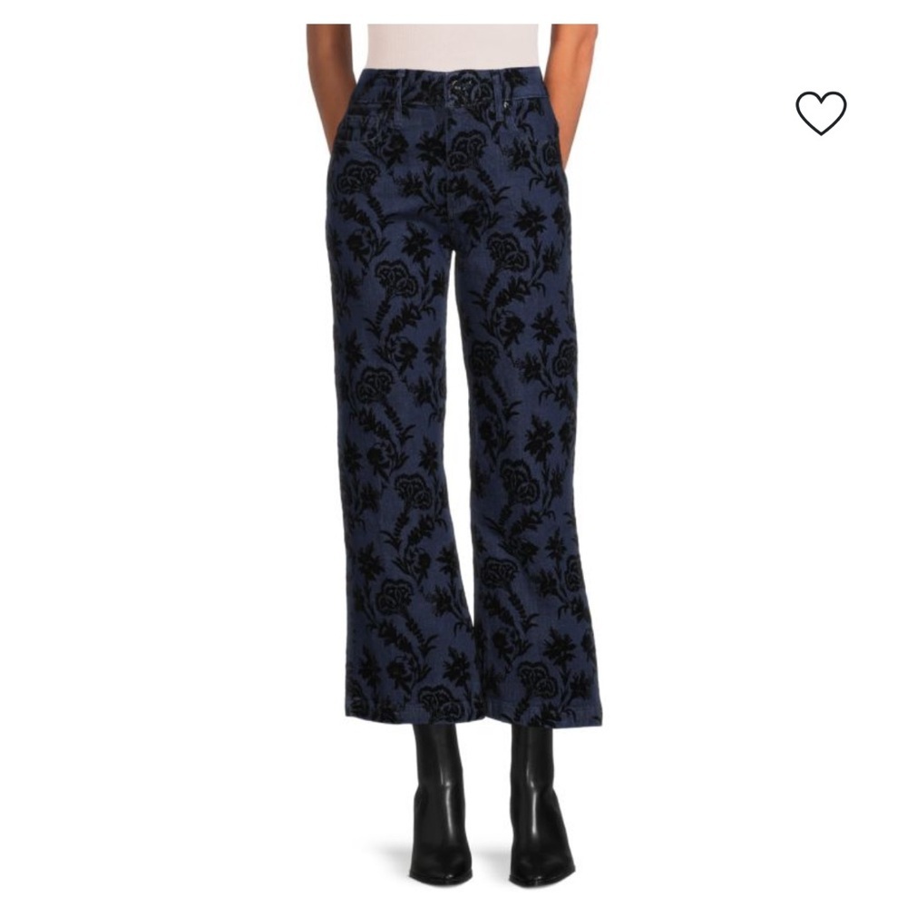 Paige Leenah Ankle Jeans Damask Floral Flocking size 30